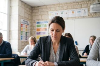 Femme d'âge moyen en formation à Besançon