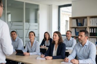 Groupe de professionnels en formation à Compiègne