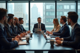 Groupe de professionnels lors d'un atelier collaboratif