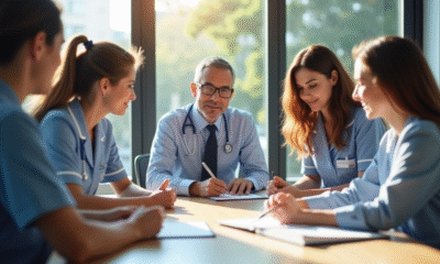 Groupe de professionnels divers autour d'une table de bureau