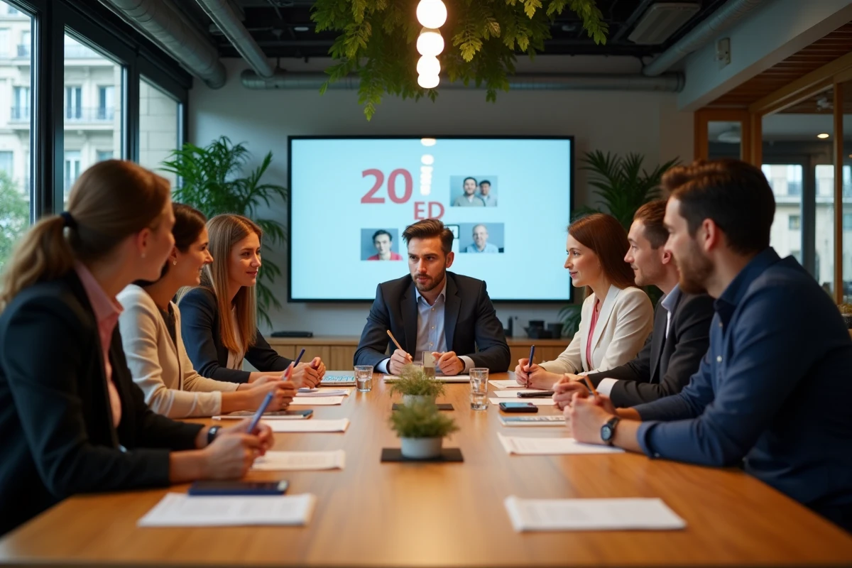 Groupe de professionnels lors d