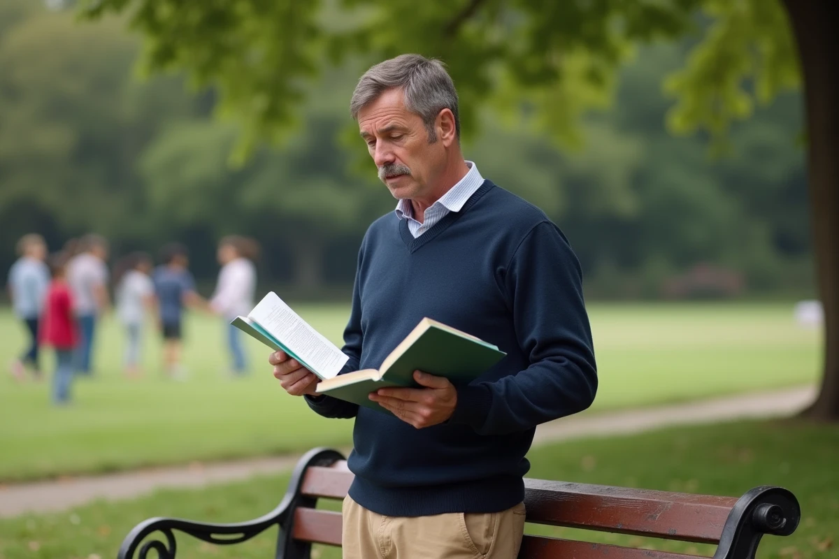 Homme réfléchissant à un exercice d