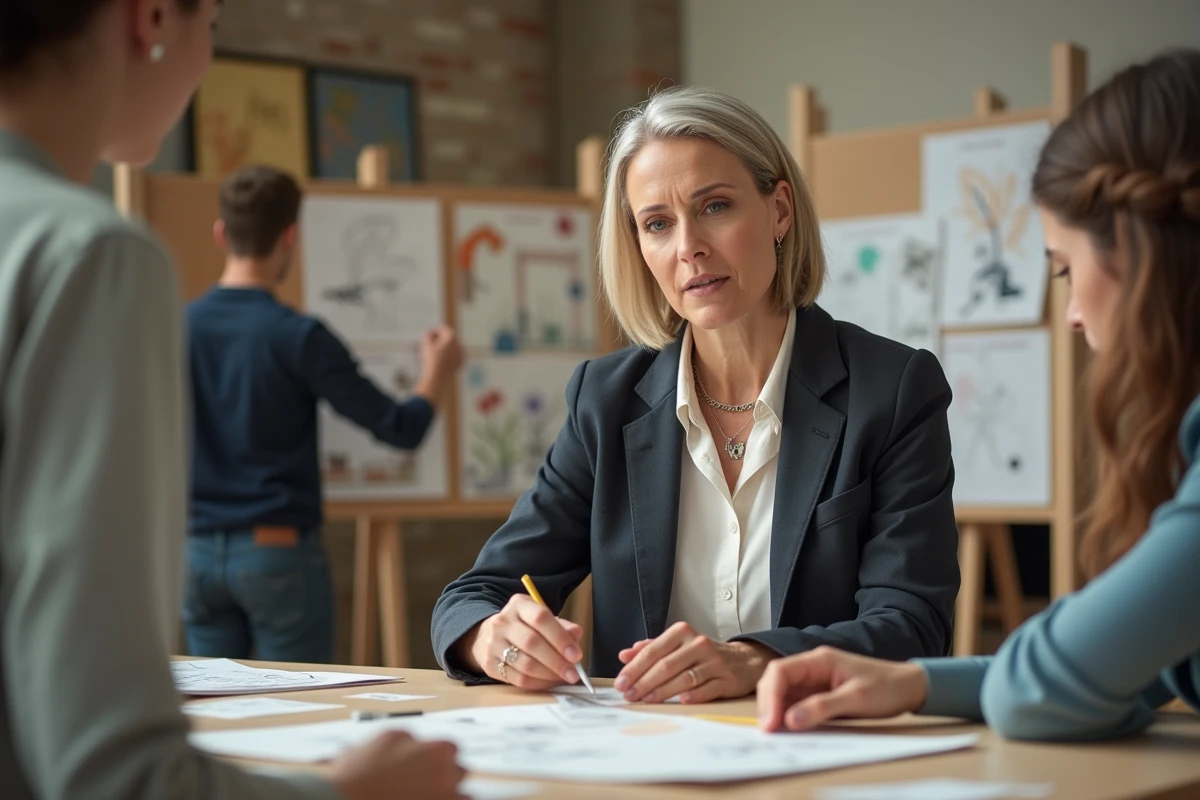 Instructrice en atelier d innovation avec étudiants